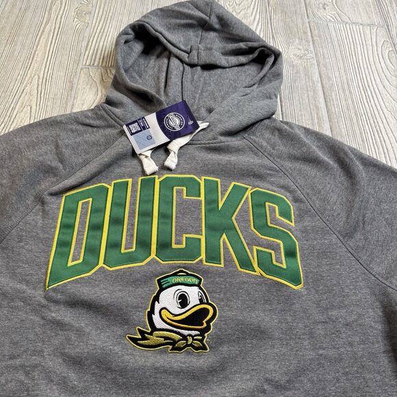 Oregon Ducks Hoodie Men’s L Gray Spellout Logo Captivating New - Picture 2 of 11